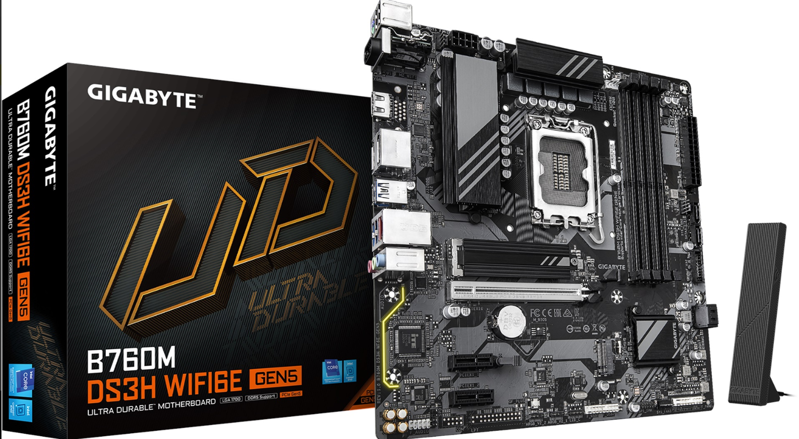 GIGABYTE B760M DS3H WIFI6E DDR5 HDMI VGA DP 1700p mATX