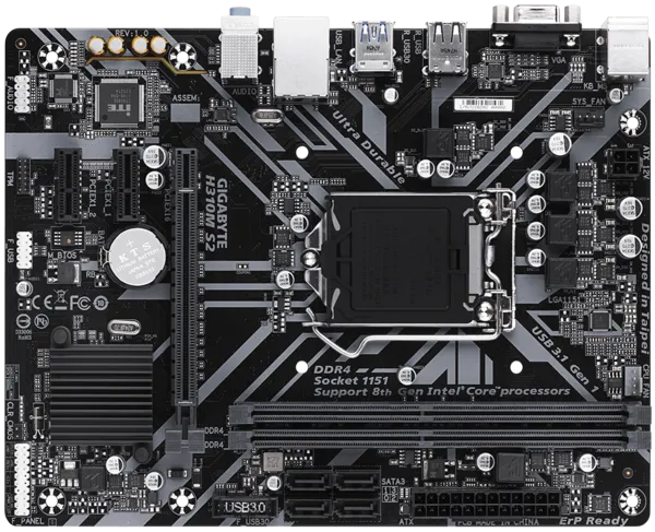 GIGABYTE H310M-S2 DDR4 SATA3 PCIe 16X v3.0 1151p v2 mATX