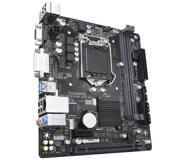 GIGABYTE H310M-S2V 2.0 DDR4 SATA3 DVI PCIe 16X v3.0 1151p v2 mATX