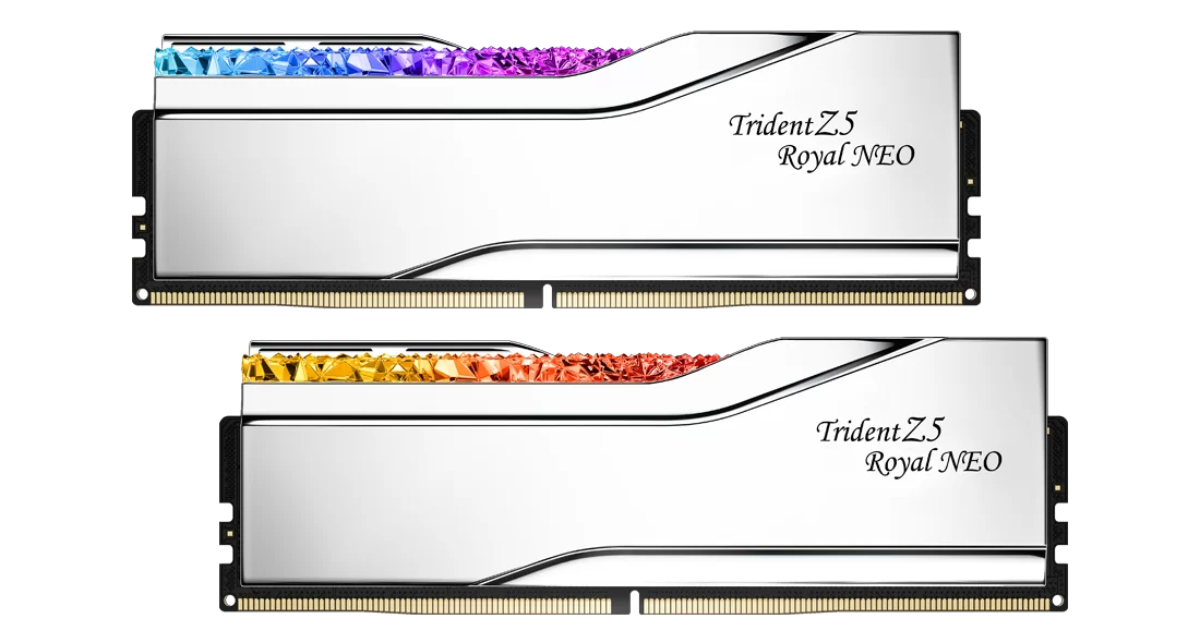 GSKILL 32GB (2X 16GB) DDR5 6000MHZ CL26 DUAL KIT PC RAM TRIDENT Z5 ROYAL NEO SILVER F5-6000J2636H16GX2-TR5NS