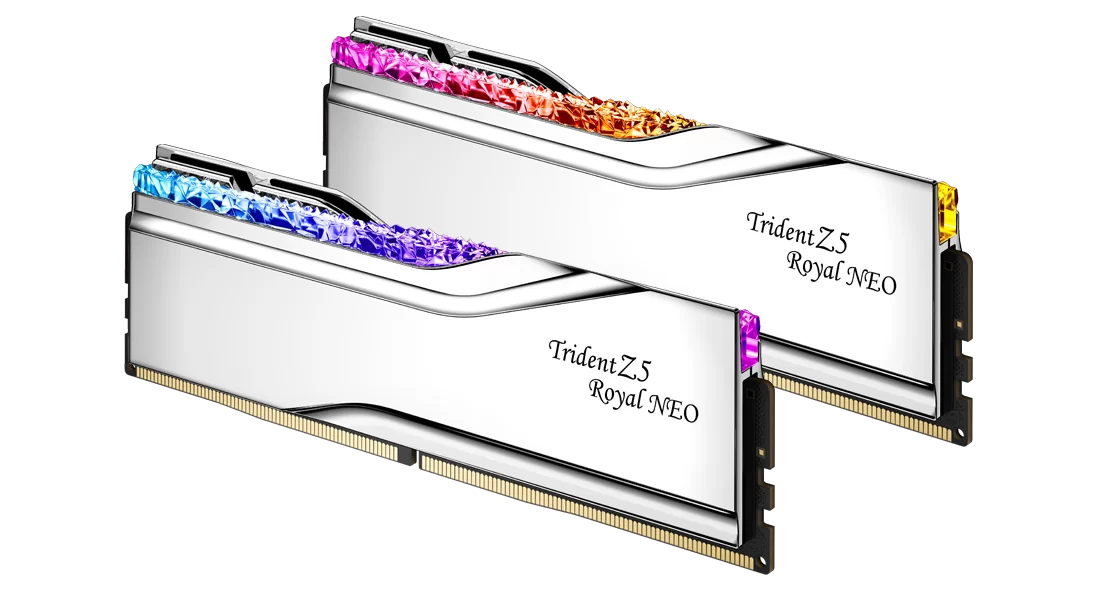 GSKILL 96GB (2X 48GB) DDR5 6000MHZ CL30 RGB DUAL KIT PC RAM TRIDENT Z5 NEO ROYAL SILVER F5-6000J3036F48GX2-TR5NS
