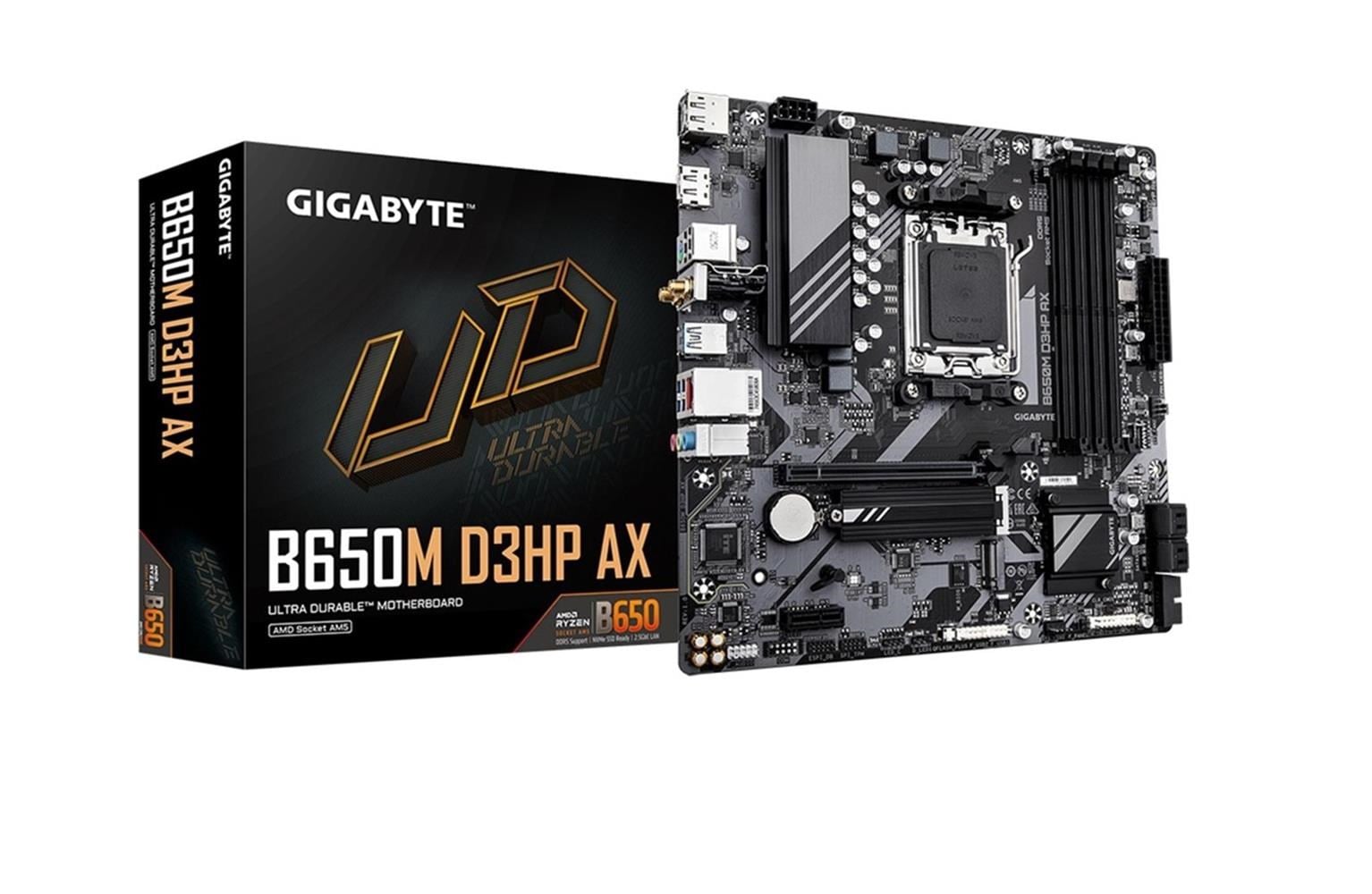 Gigabyte B650M D3HP Ax Amd B650 Am5 Ddr5 7600MHZ (Oc) Hdmı-dp M.2 Wi-Fi Rgb Matx Anakart