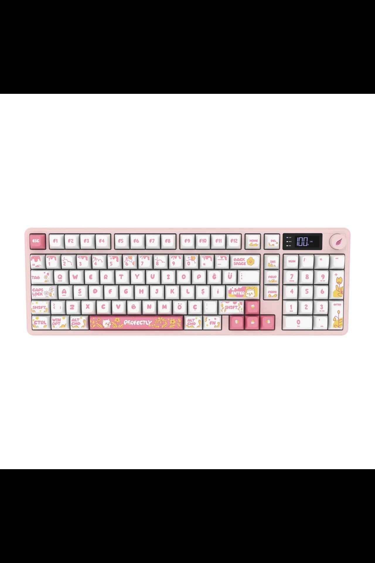 HAWK GAMING HK258WP KABLOSUZ BEYAZ PEMBE KLAVYE