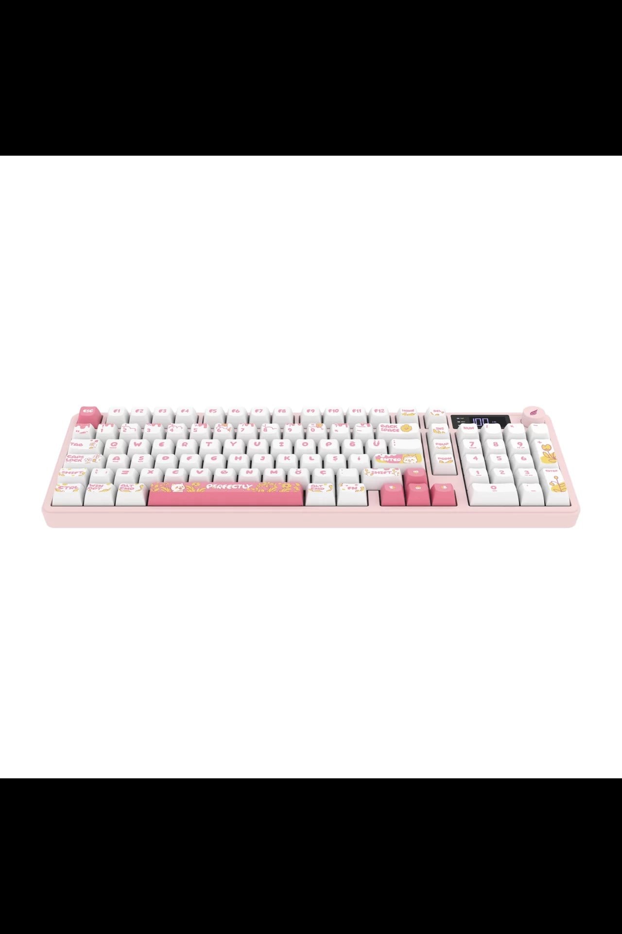 HAWK GAMING HK258WP KABLOSUZ BEYAZ PEMBE KLAVYE