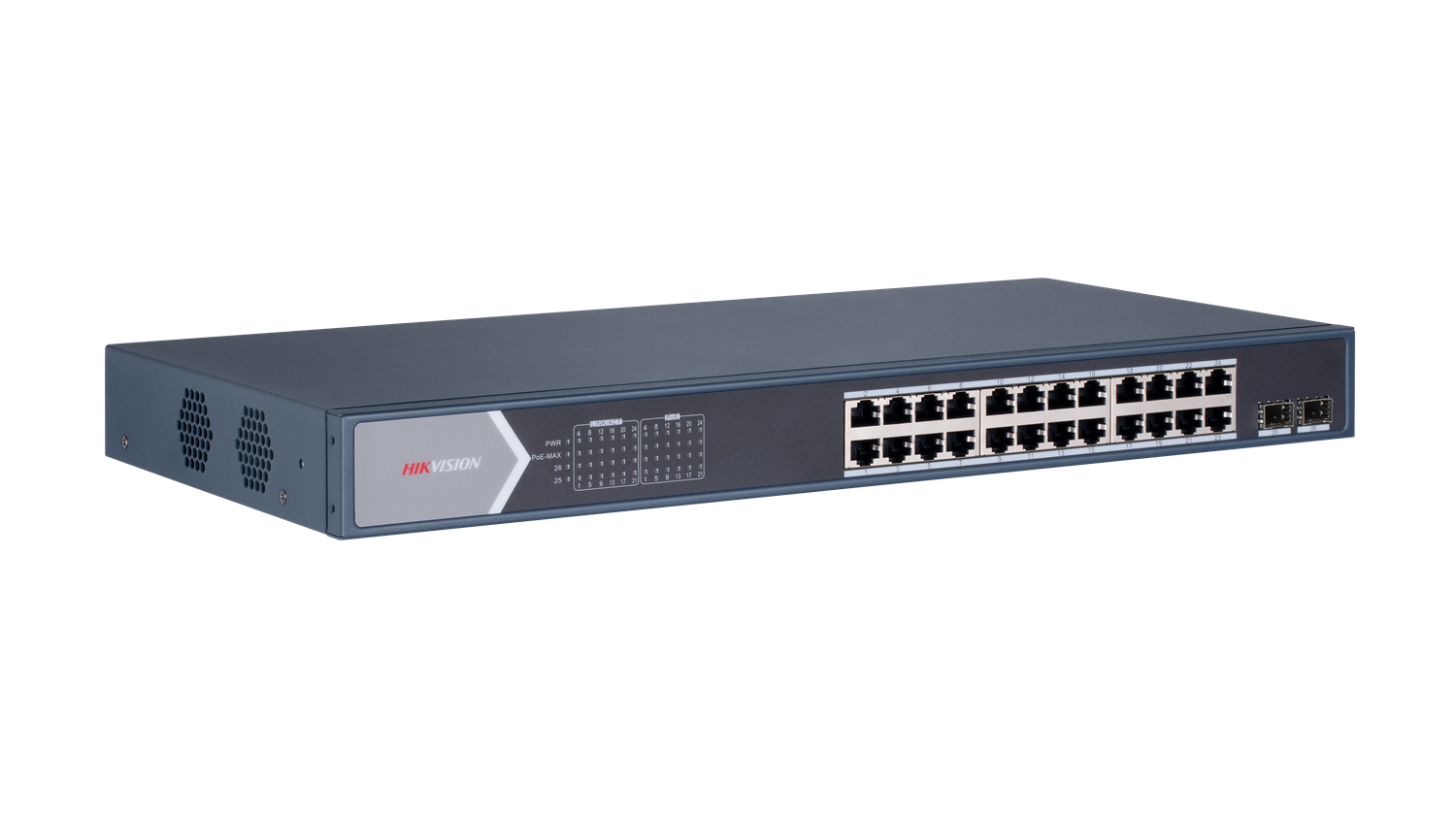 HIKVISION 24port PoE 250w 2-SFP Gigabit Yönetilemez Switch DS-3E0526P-E/M