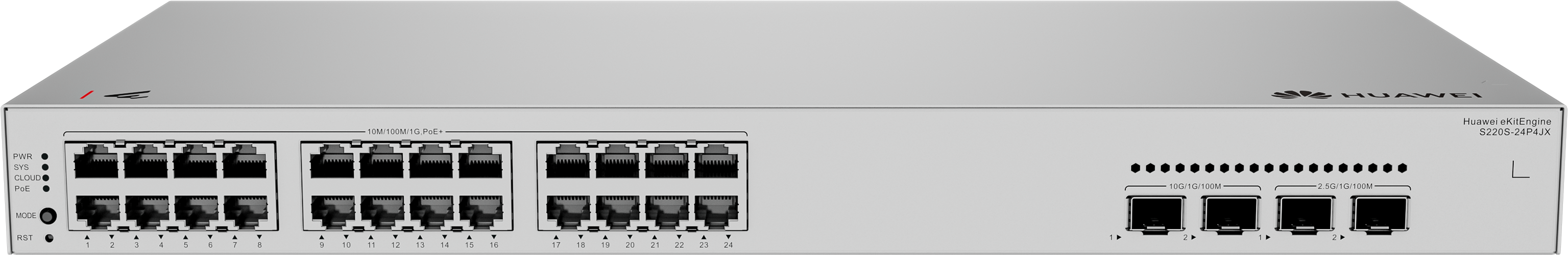 HUAWEI 24port POE+ 400w 2-SFP 2.5GE/2-SFP 10GE Gigabit Yönetilebilir Switch eKIT S220S-24P4JX