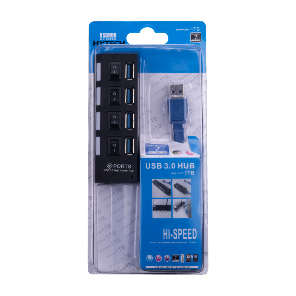 HYTECH HY-U350, USB3.0 to 4xUSB 3.0, Açma Kapama Tuşlu, USB HUB