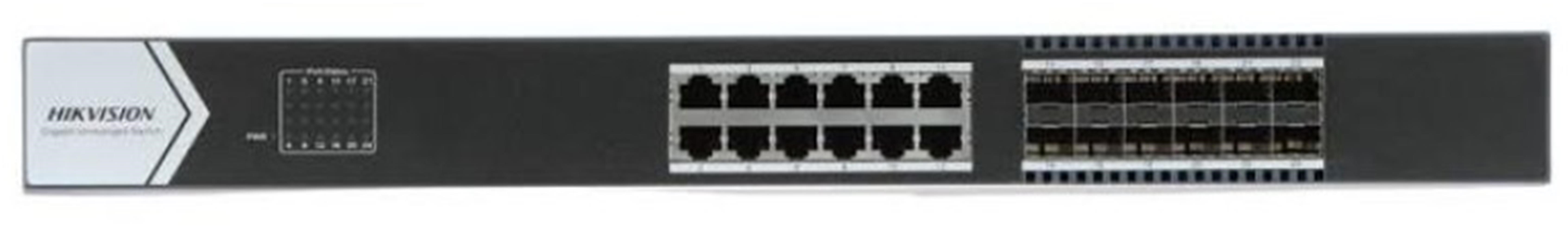 Hikvision DS-3E0524TF(B) 24 PORT(12×Gigabit RJ45 port,12×Gigabit Fiber) Switch