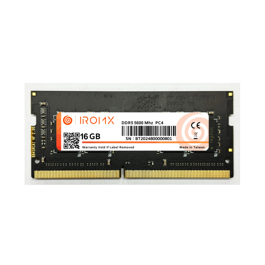 IROMX 1X, 16Gb, 5600Mhz, DDR5, Sodimm Notebook RAM, 1,1V, CL46