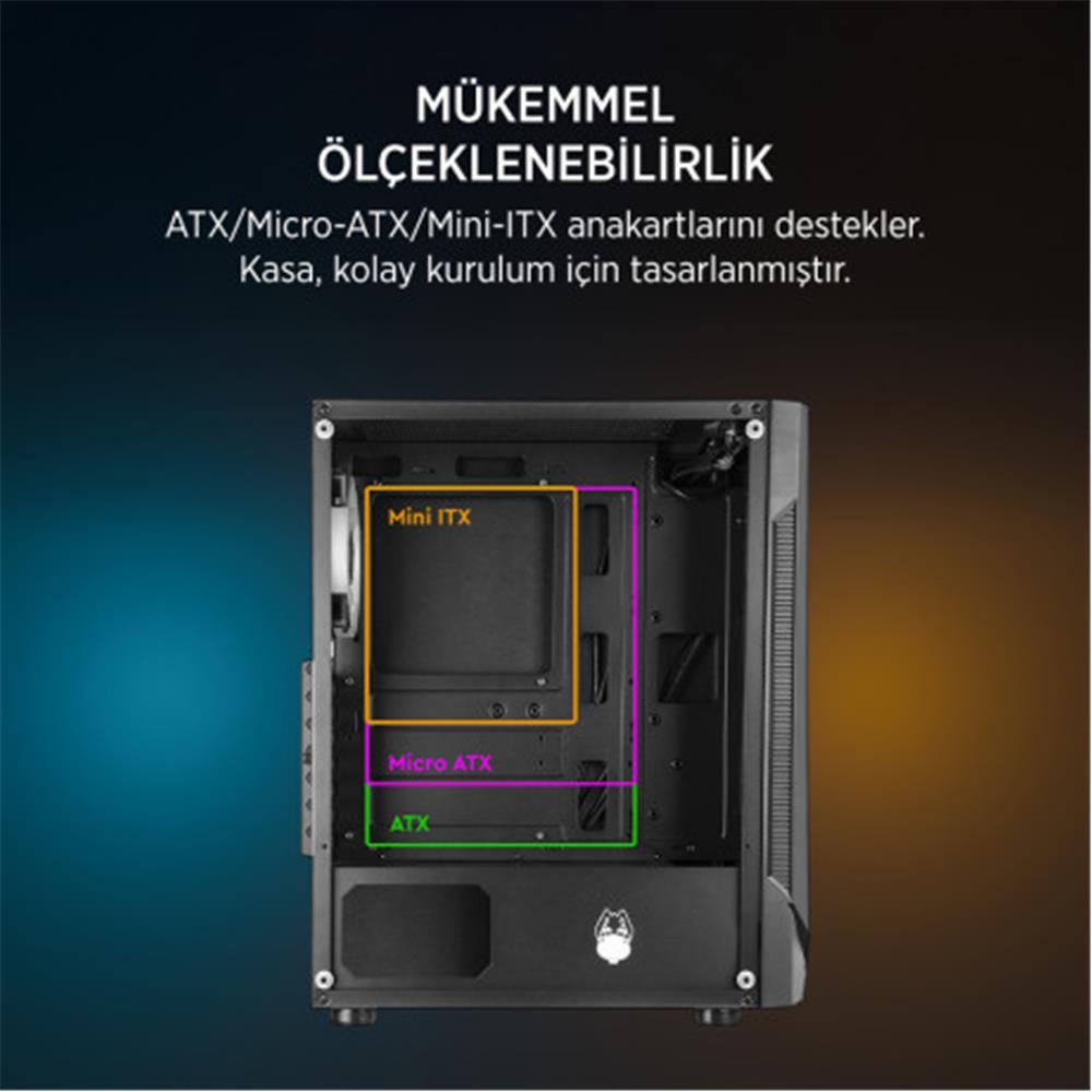 James Donkey Helix H800 4XRBW ATX 550W Gaming Kasa