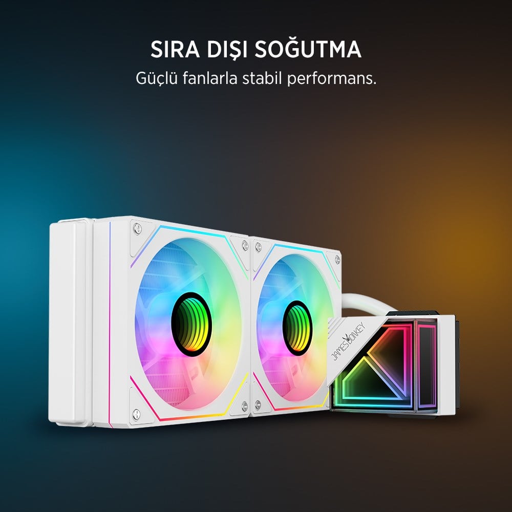 James Donkey Lugis JDC240 ARGB 240mm Beyaz Sıvı İşlemci Soğutucu AM5 ve LGA1700 Uyumlu