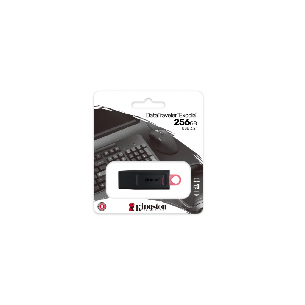 KINGSTON DTX/256GB USB 3.2 Data Traveler Exodia  Gen 1 Flash Disk (Siyah - Pembe)