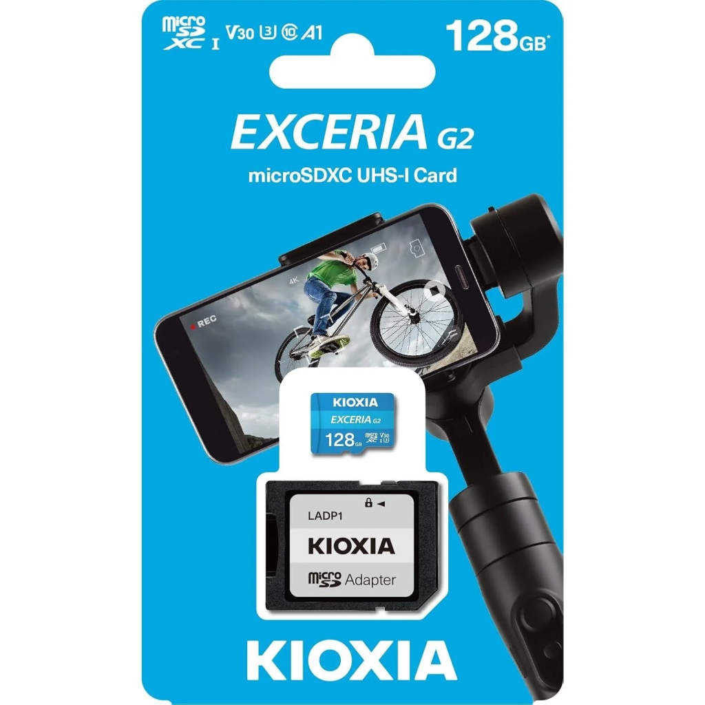 KIOXIA 128GB ExceriaG3, LMEX3L128GG2, A2 V30 4K, CL10, 160Mb/s, MicroSD Kart Bellek (SD Adaptörlü)