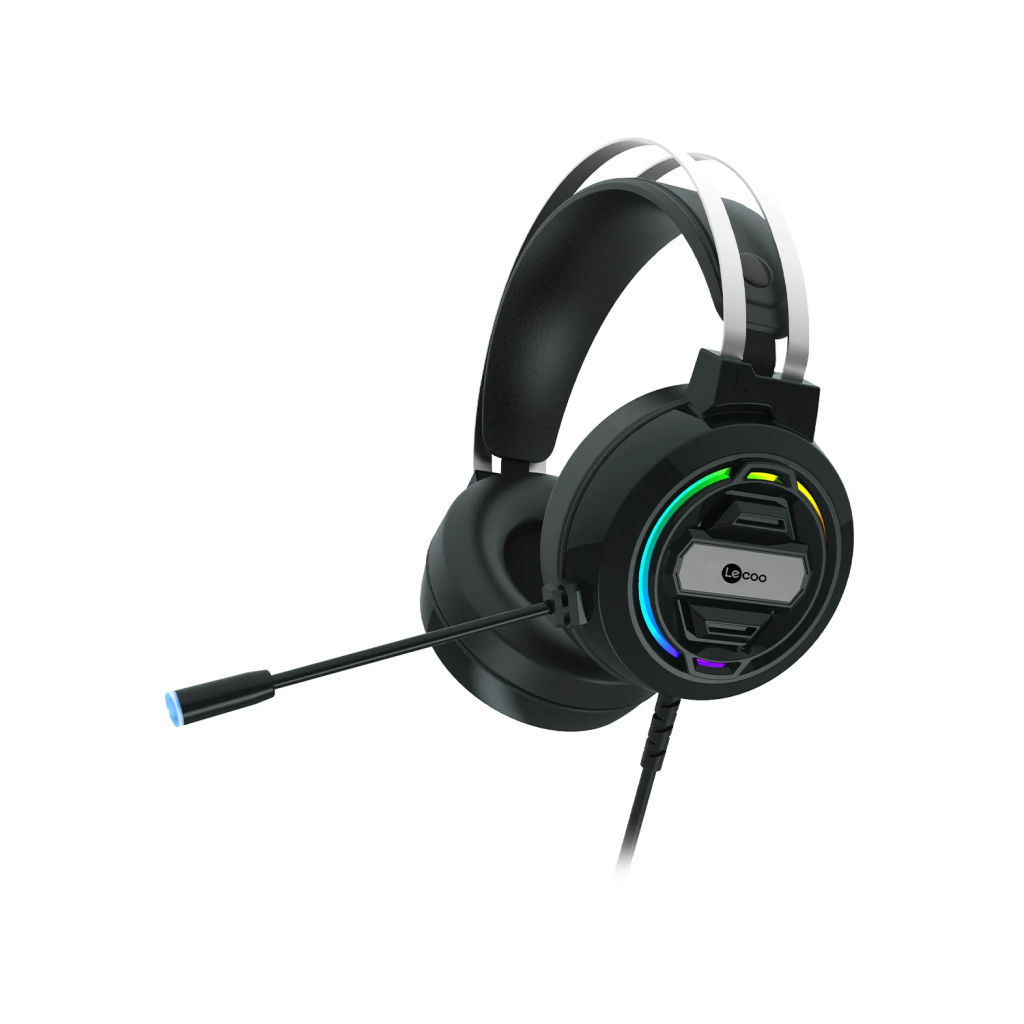 LECOO HT401, Kablolu, 3.5mm Jac, USB, Rainbow Aydınlatma, Gaming, Mikrofonlu, Kulaklık (Siyah)