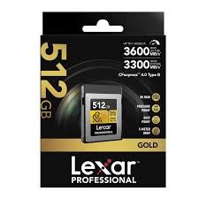 LEXAR 512GB Professional CFexpress Type B Gold Series Hafıza Kartı / LCXEXP4512G-RNENG