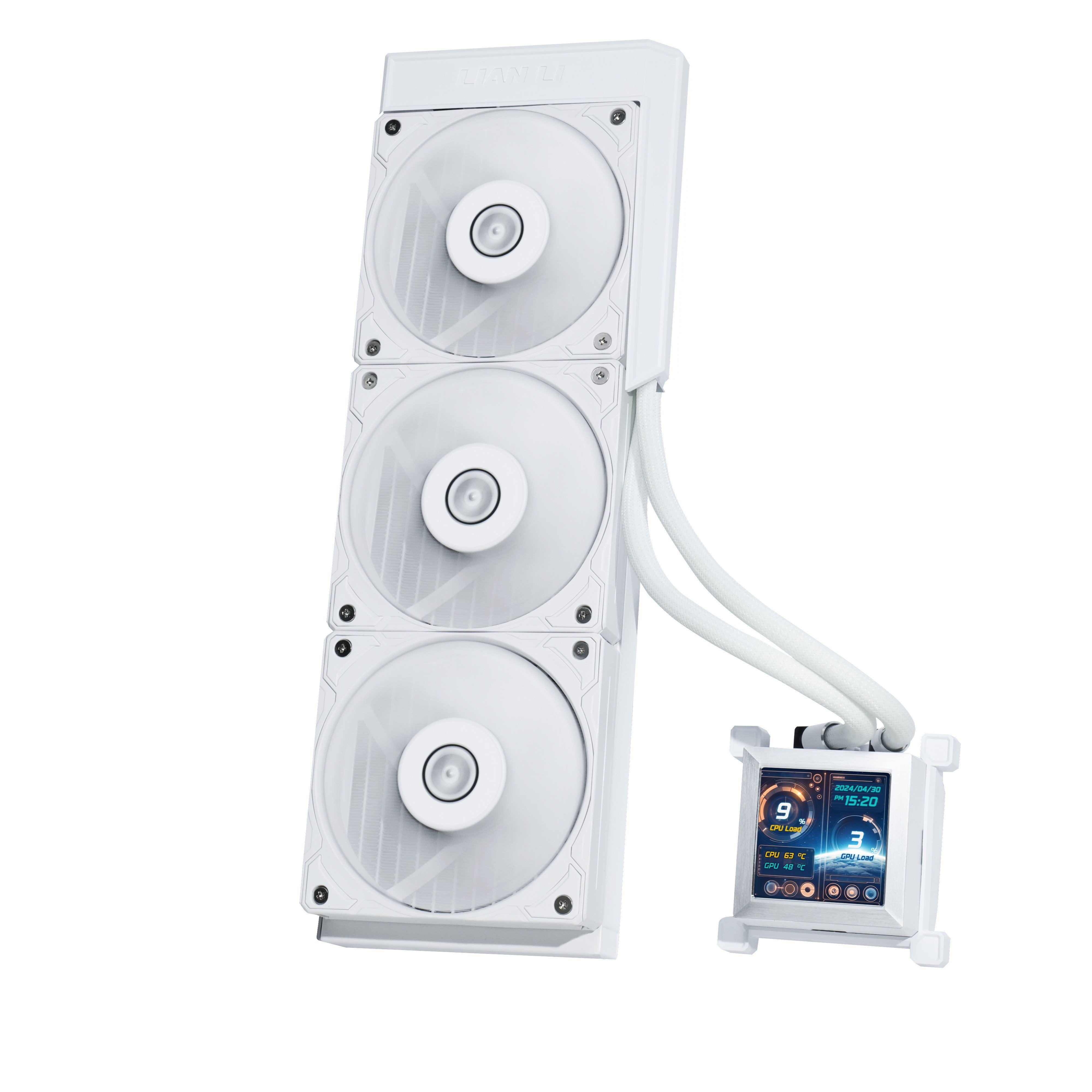 LIAN LI HYDRO-SHIFT LCD PERFORMANCE 360MM LGA1700/1851P/AM5 SOKET BEYAZ İŞLEMCİ SIVI SOĞUTUCU G89.GHSLCD36SW.00