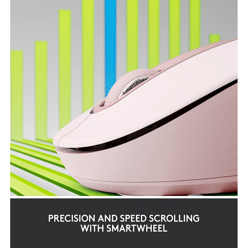 LOGITECH 910-006254, M650 Signature, Rose, Sağ El, USB Nano 2,4G Kablosuz, 4000dpi, Optik, 5 Tuşlu, 24ay Pil Ömrü, Sessiz Mouse