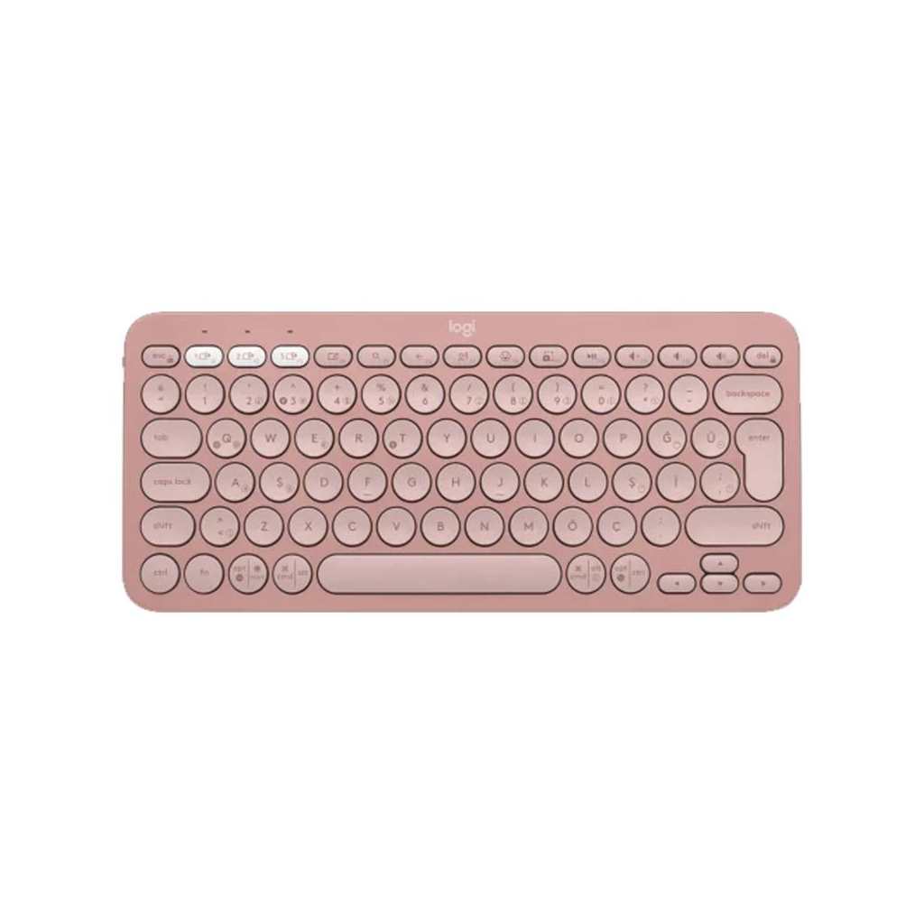 LOGITECH K380S, Pebble Keys 2,  Rose, 920-011861, Bluetooth, Türkçe, Q, Multimedya, Mini Klavye