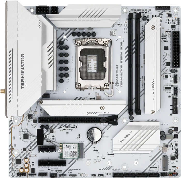 MAXUN TERMINATOR B760M GKD5 ICE DDR5 HDMI-DP PCIE 4.0 1700p mATX BEYAZ