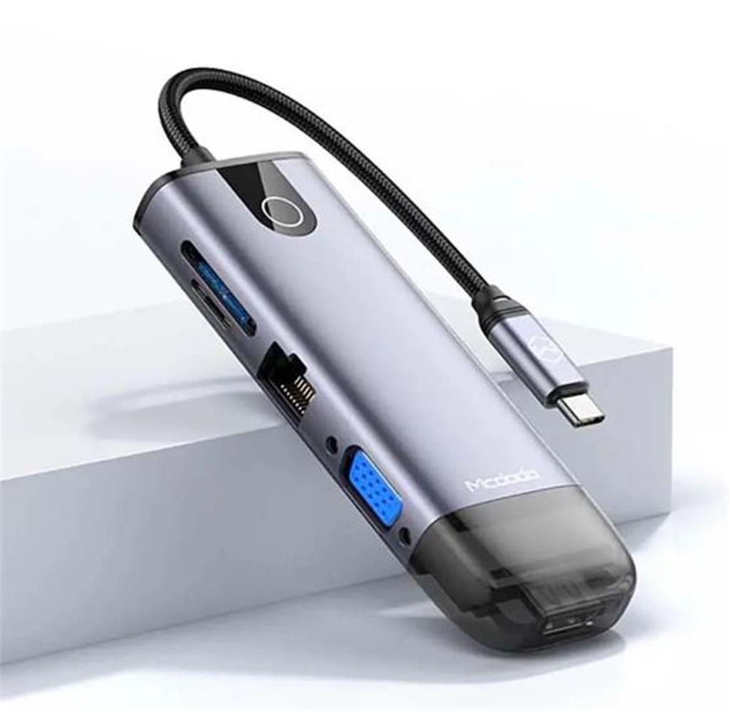 MCDODO HU-7420 10in1 Type-C Gigabit Lan + HDMI + Macbook + VGA Çoklayıcı Adaptör