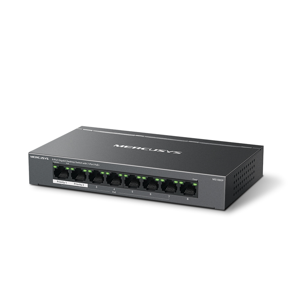 MERCUSYS 8port 65w 7port PoE+ Gigabit Yönetilemez Switch MS108GP