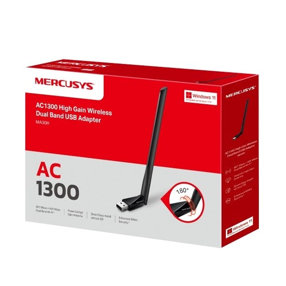 MERCUSYS MA30H WIFI5 AC1300 Kablosuz Ağ Adaptörü