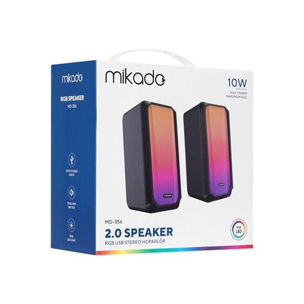 MIKADO MD-356 Siyah Hoparlör RGB Ledli