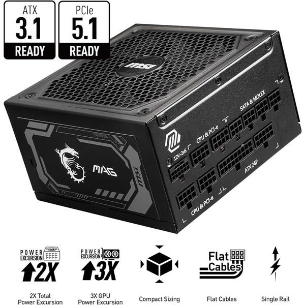 MSI 1000W 80+ GOLD MAG A1000GL PCIE 5.1 TAM MODÜLER POWER SUPPLY