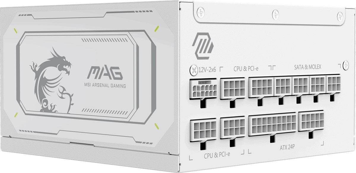 MSI 1000w 80+ Gold MAG A1000GL PCIE5 WHITE Tam Modüler Power Supply Beyaz