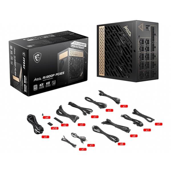 MSI 1300W 80+ PLATINUM MEG AI1300P PCIE 5.0 TAM MODÜLER POWER SUPPLY