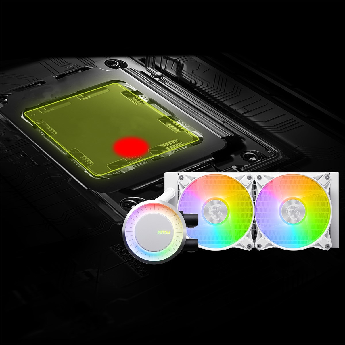 MSI 240mm MAG CORELIQUID E240 WHITE ARGB AM5-1851p Sıvı Soğutmalı İşlemci Fanı Beyaz