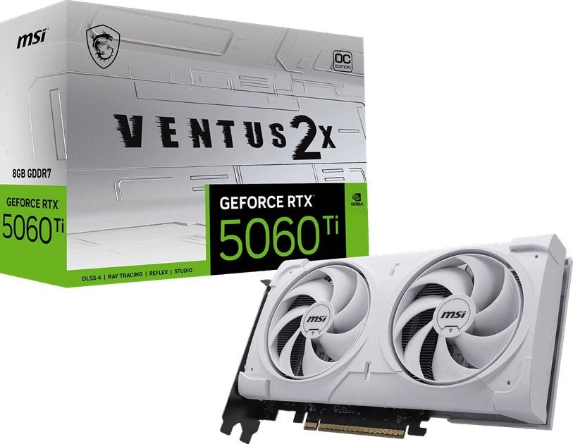 MSI 8GB RTX5060TI 8G VENTUS 2X OC WHITE PLUS GDDR7 HDMI-DP PCIE 5.0 BEYAZ