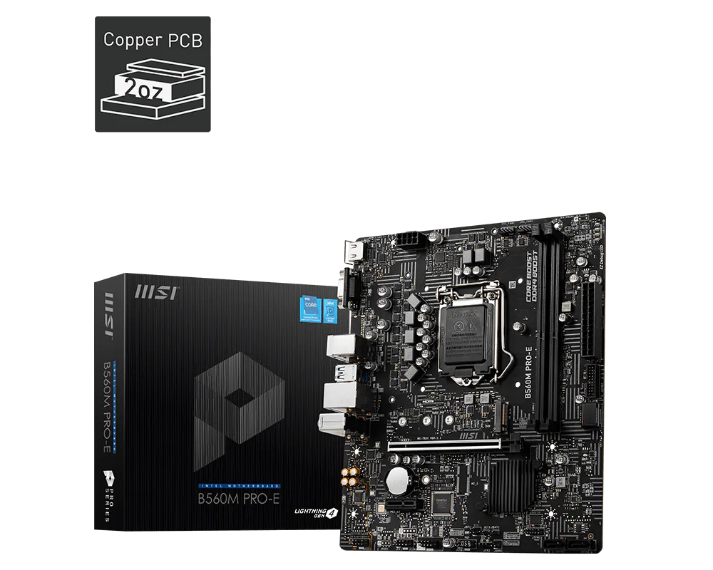 MSI B560M PRO-E DDR4 HDMI PCIe 16X v4.0 1200p v2 mATX