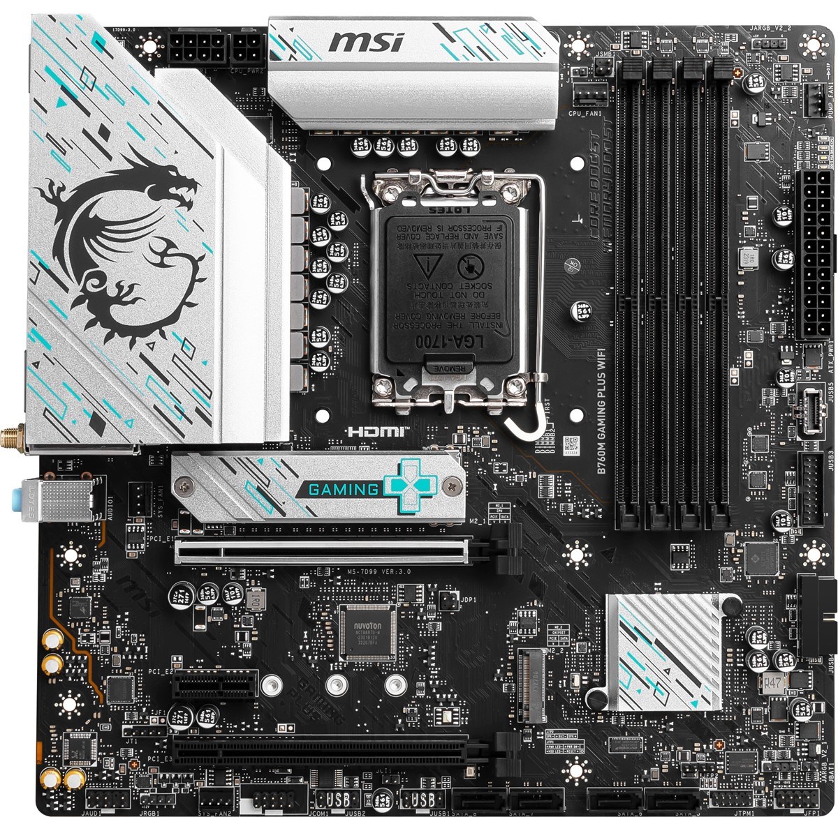 MSI B760M GAMING PLUS WIFI DDR5 HDMI-DP PCIE 4.0 1700p mATX