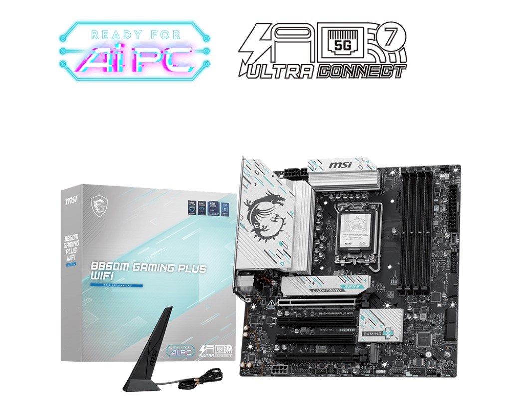MSI B860M GAMING PLUS WIFI7 DDR5 HDMI-DP TYPEC PCIE 5.0 1851p mATX