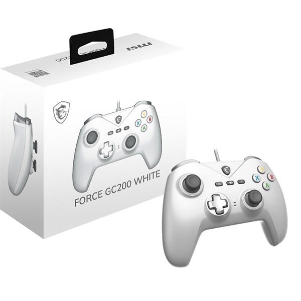 MSI GG FORCE GC200 Whıte Beyaz Oyun Kolu Kablolu Pc/Androıd 8+ Desteğı Çıft Tıtresım Motoru 2M