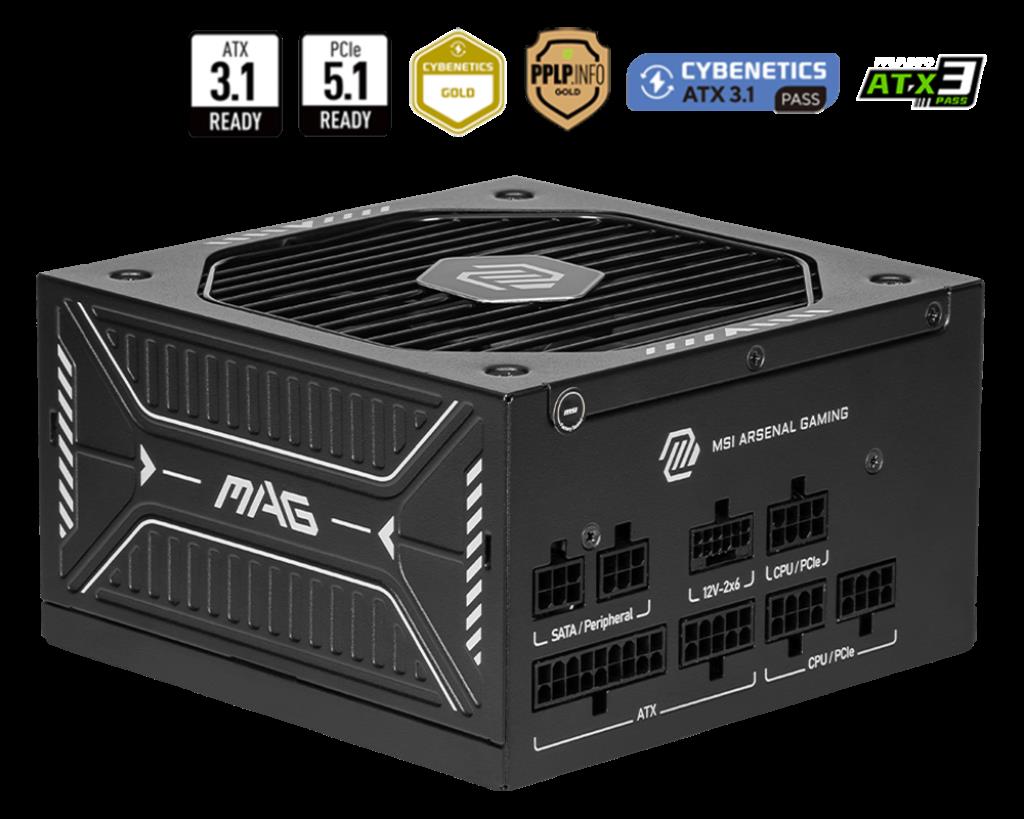MSI MAG A750GLS PCIE5 750W 80+GOLD POWER SUPPLY