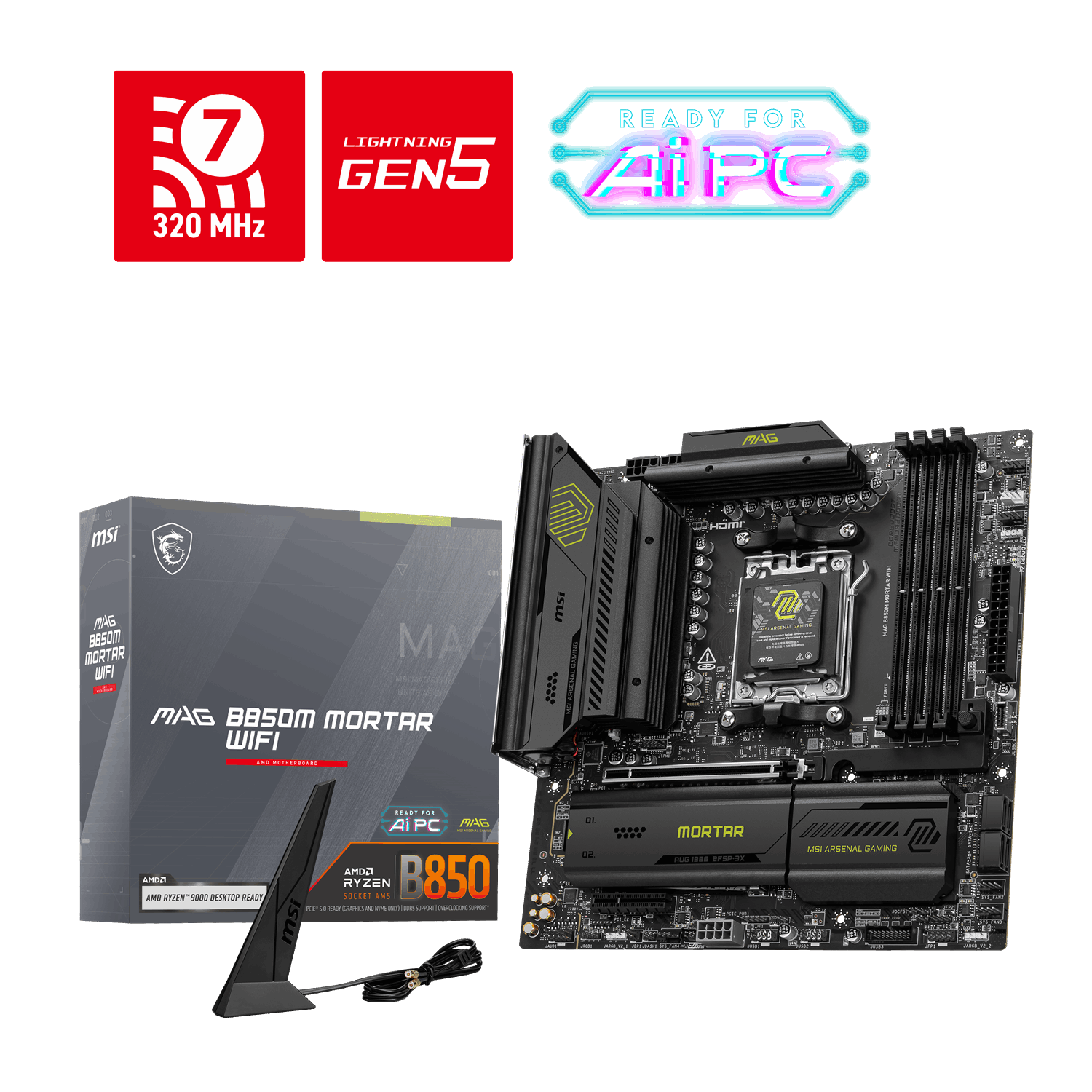 MSI MAG B850M MORTAR WIFI7 DDR5 HDMI-DP PCIE 5.0 AM5 mATX
