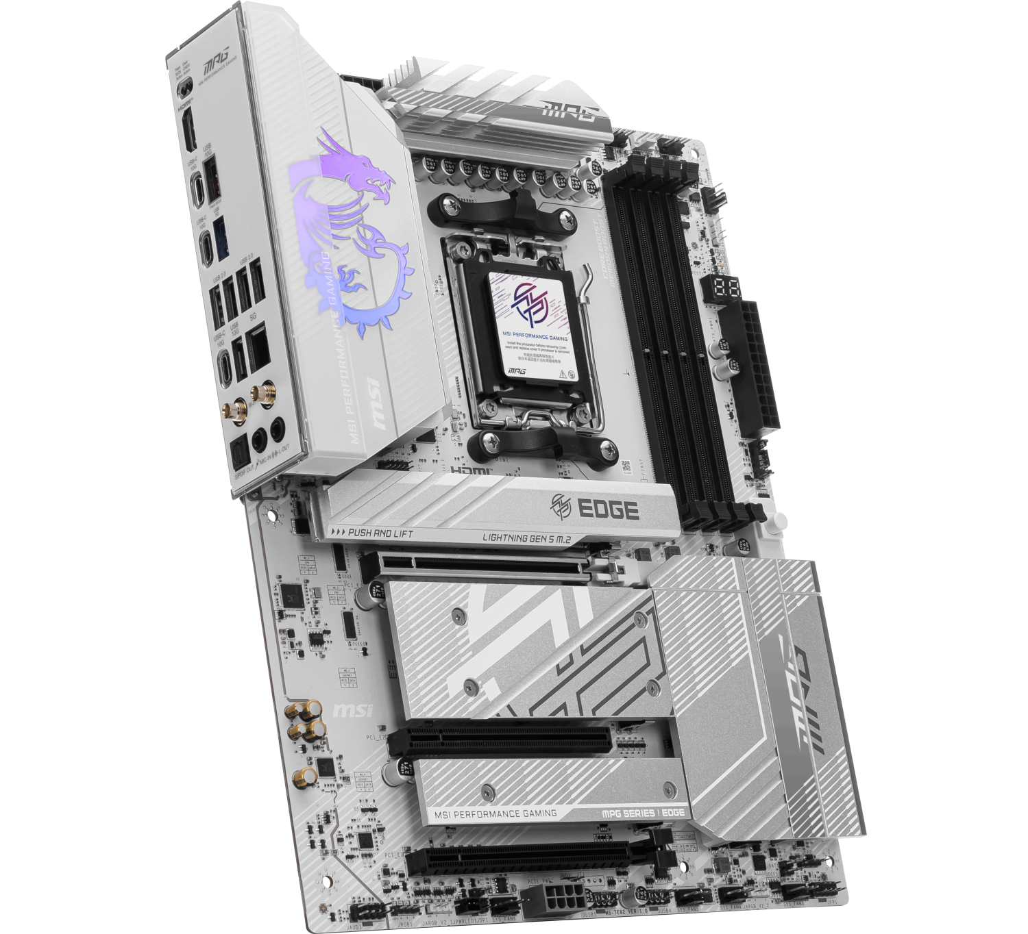 MSI MPG B850 EDGE TI WIFI7 DDR5 HDMI DP PCIE 5.0 AM5 ATX Beyaz