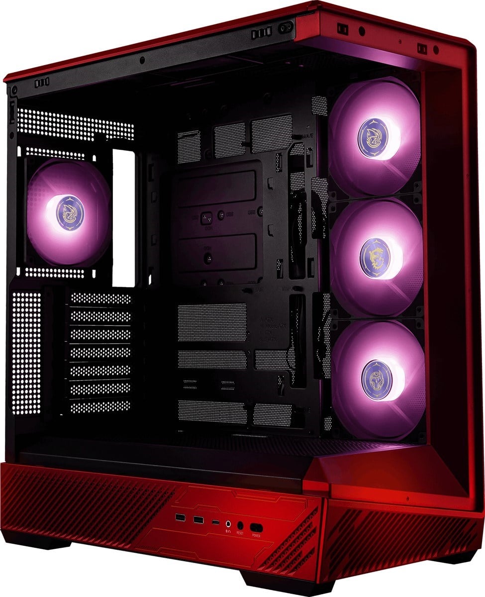 MSI PANO 130R MLG EDITION Gaming Mid-Tower PC Kasası Kırmızı-Siyah