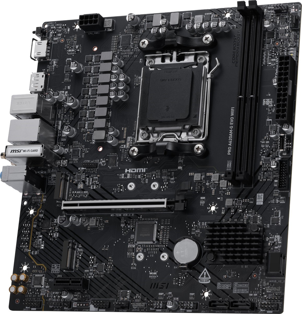 MSI PRO A620AM-G EVO WIFI6E DDR5 HDMI-DP PCIE 4.0 AM5 mATX