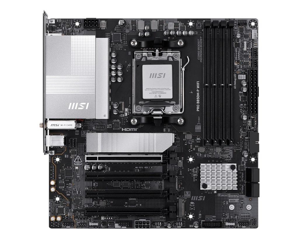 MSI PRO B850M-P WIFI DDR5 AM5 8200MHZ(OC) HDMI DP 3X M.2 USB 10GBS 5G LAN WI-FI 7 MATX