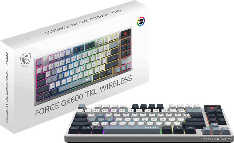 MSI Q TR GG Forge GK600 TKL Sky Switch Mekanik Beyaz Oyuncu Klavyesi