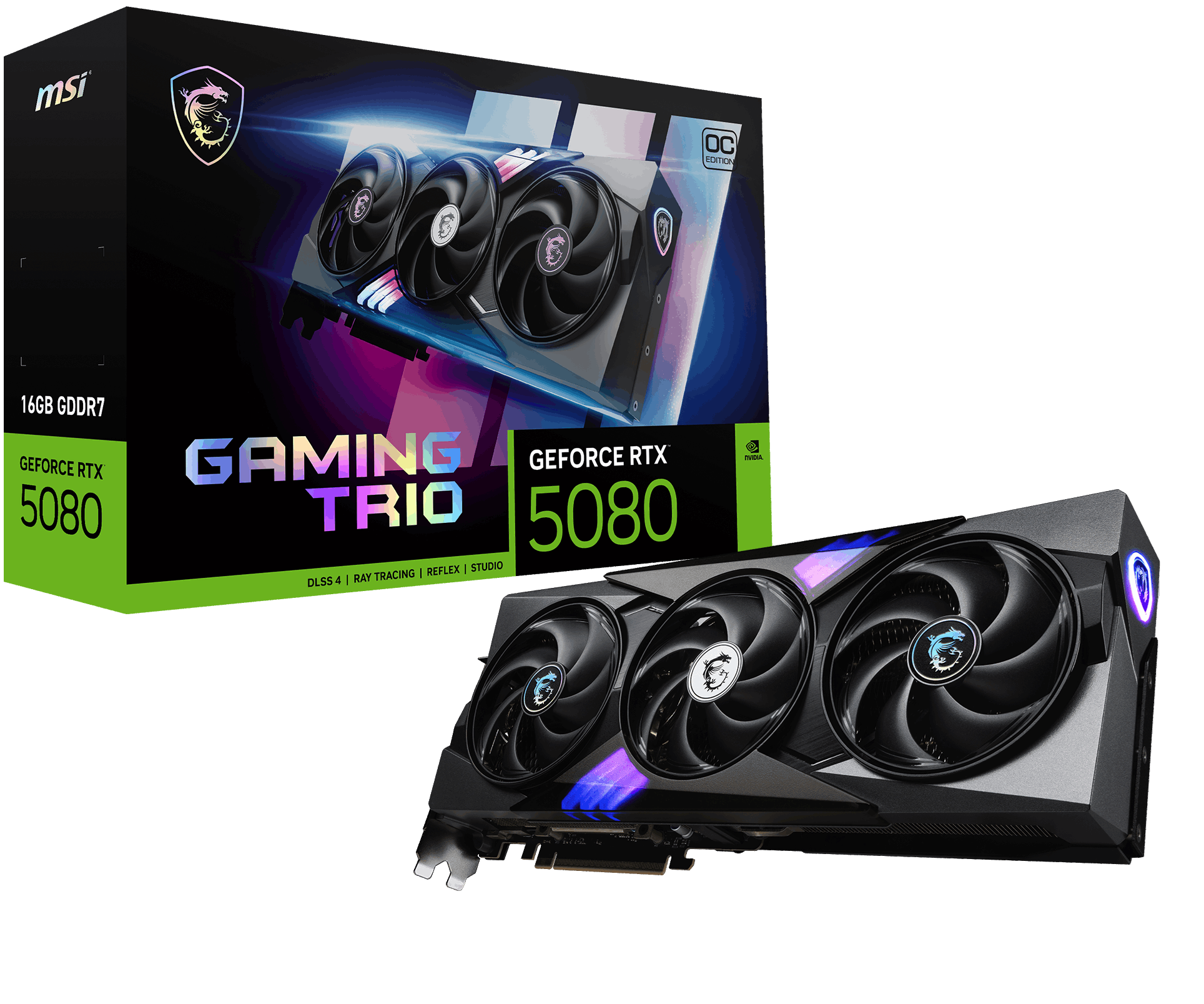 MSI RTX5080 16GB GAMING TRIO OC GDDR7 256 Bit HDMI DP PCIe 5.0