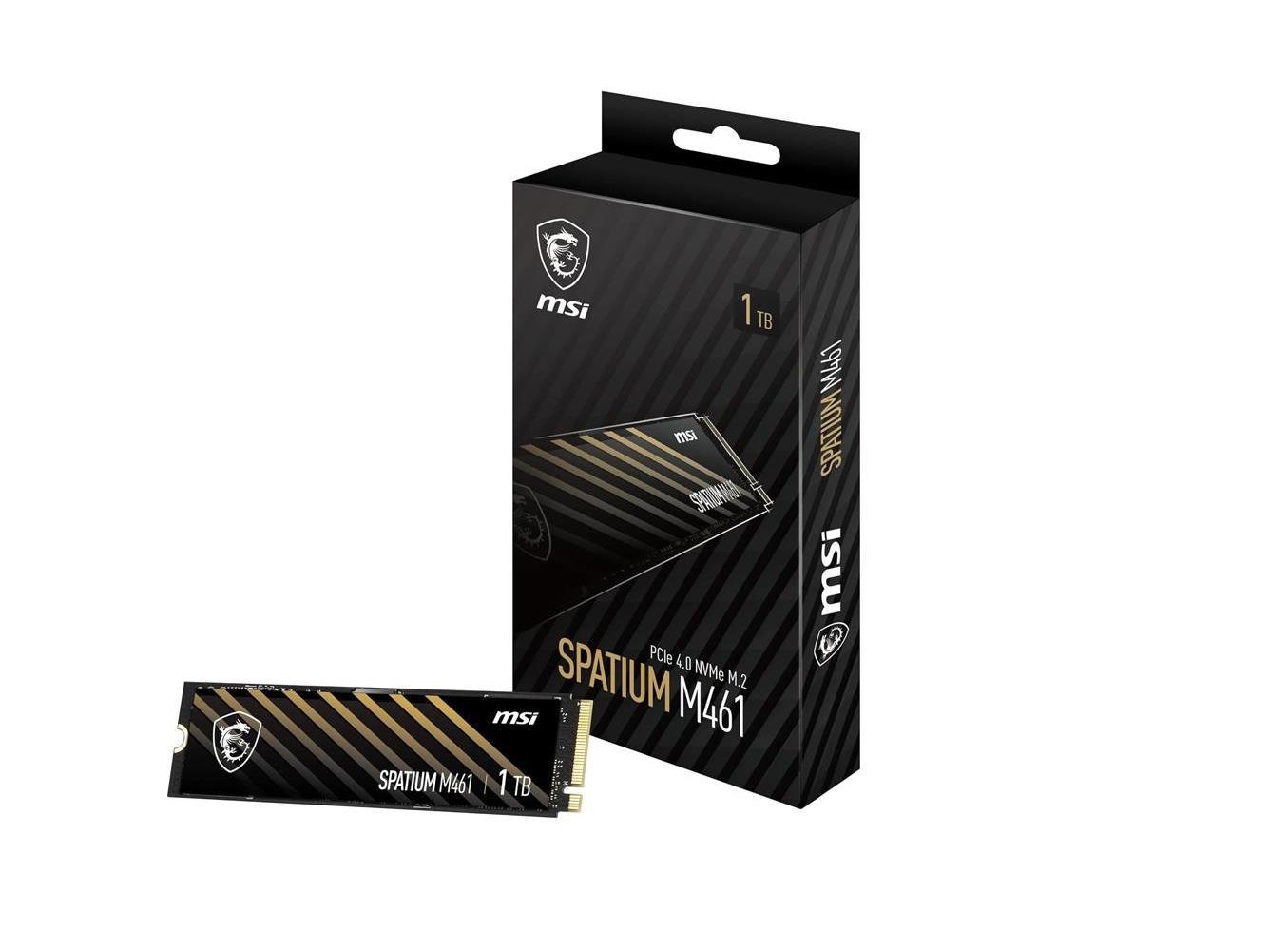 Msi 1TB Spatium M461 5000-3200MB-s PCIe Gen 4.0 NVMe M.2 SSD Disk