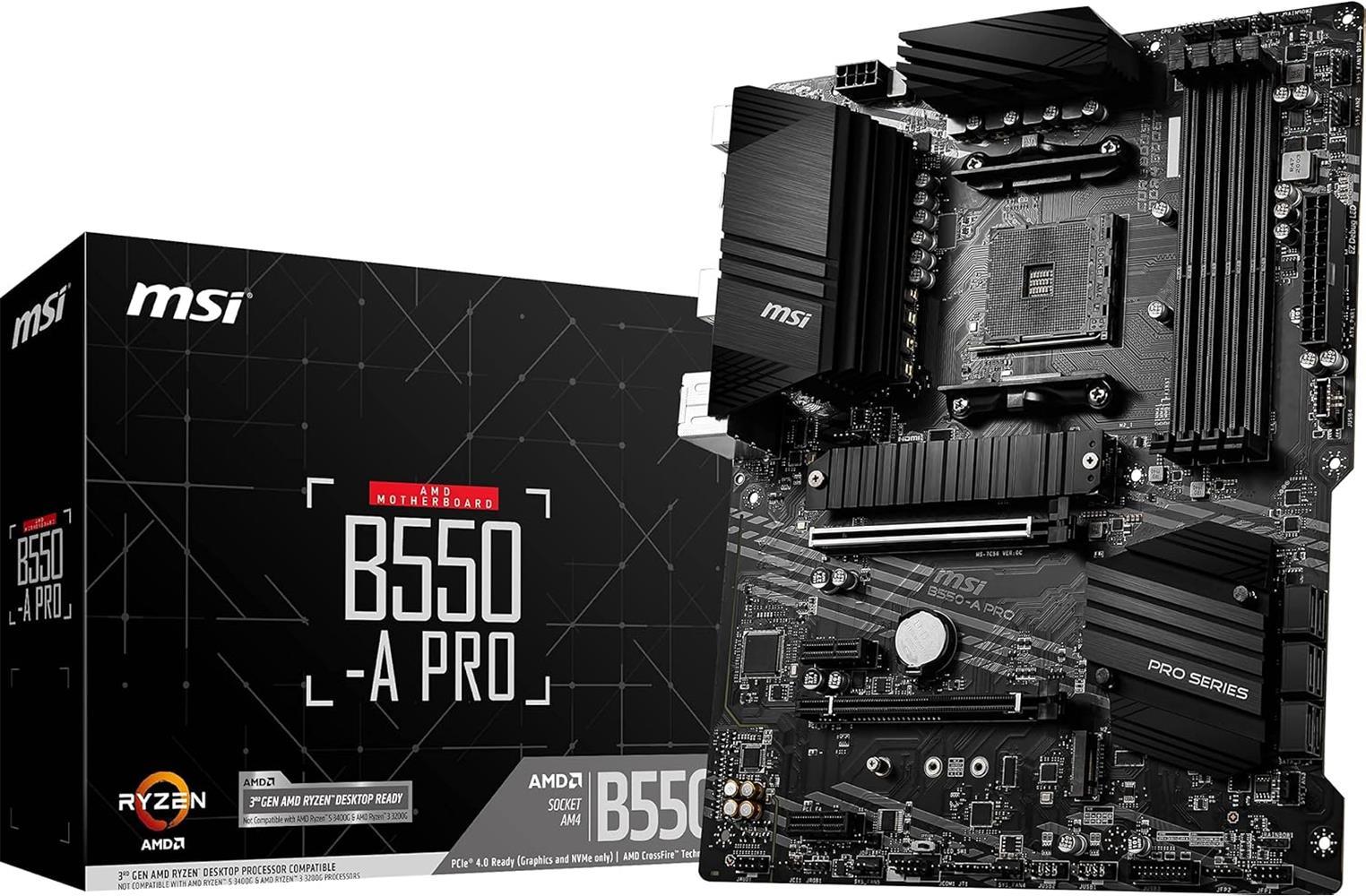 Msı B550-A Pro AM4 DDR4 Bellek 4400(OC) HDMI DP M.2 USB3.2 ATX Anakart