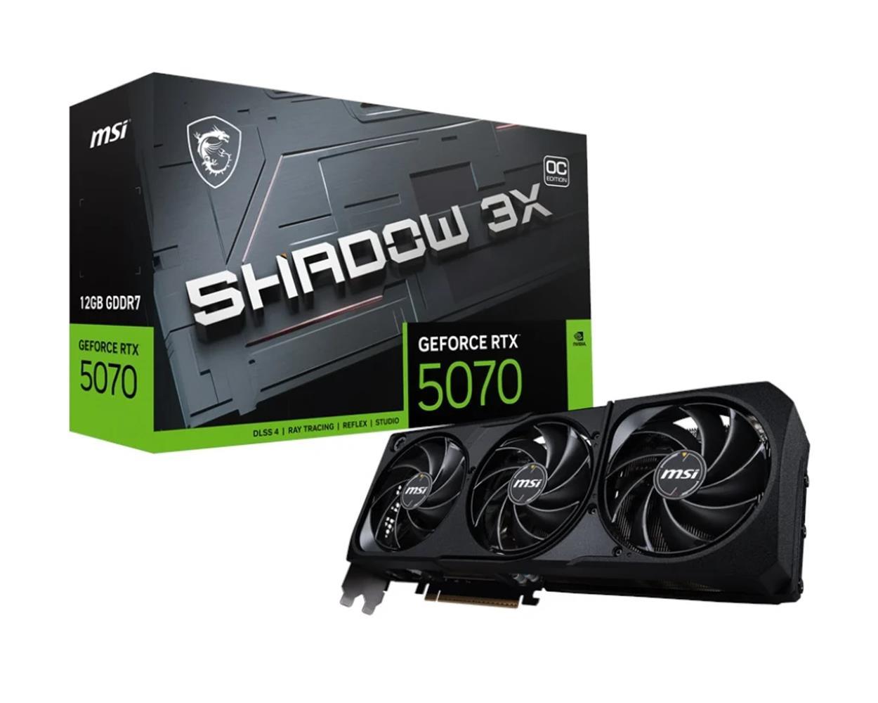 Msi GeForce RTX5070 12G Shadow 3X OC 12GB GDDR7 192 Bit DLSS 4 Ekran Kartı