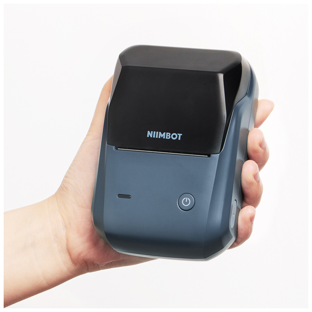 NIIMBOT B1, Taşınabilir, Mürekkepsiz, Termal Etiket Yazıcı (Bluetooth, USB) Uzay Mavisi