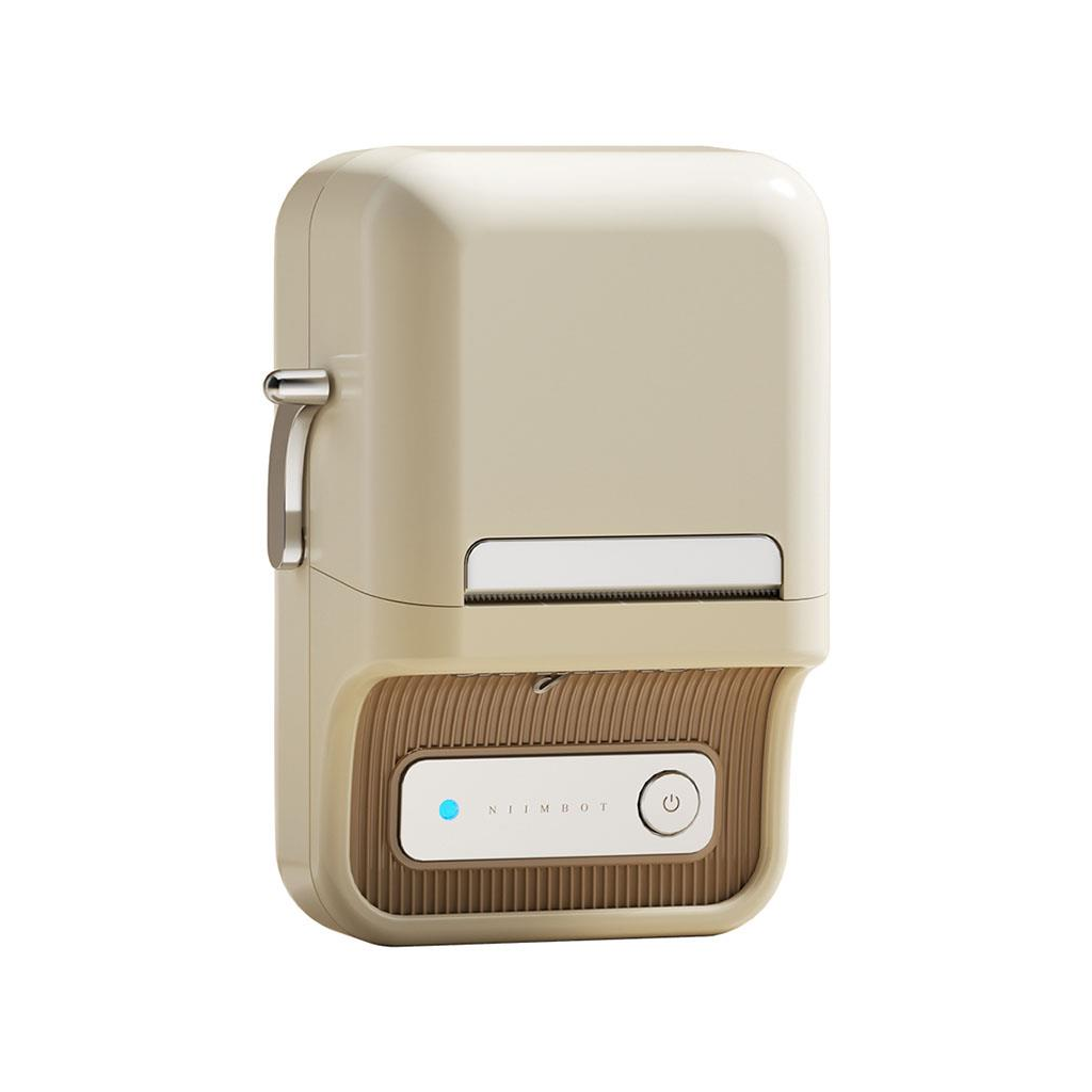 NIIMBOT B21S, Taşınabilir, Mürekkepsiz, Termal Etiket Yazıcı (Bluetooth, Type-C) Krem/Beyaz