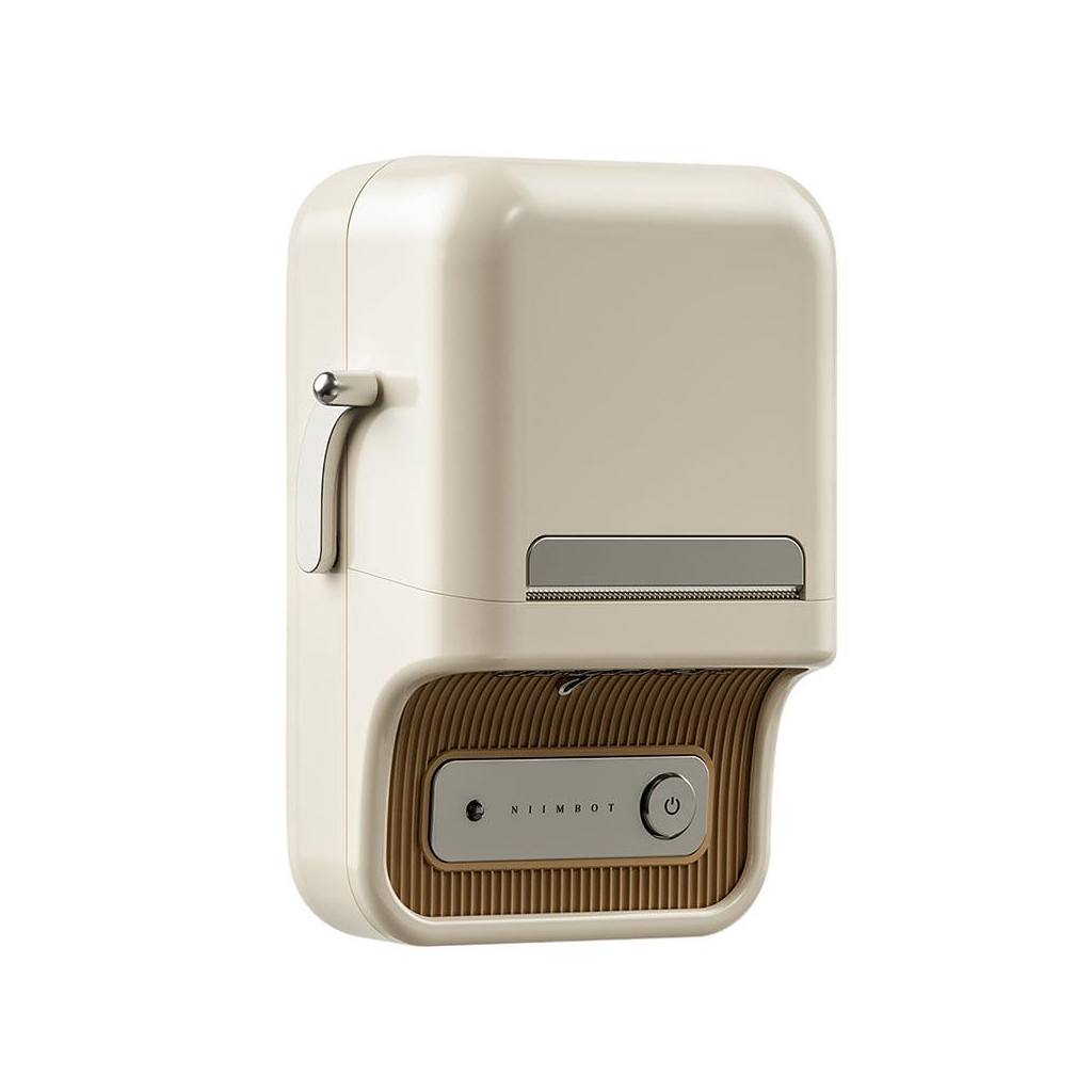 NIIMBOT B21S, Taşınabilir, Mürekkepsiz, Termal Etiket Yazıcı (Bluetooth, Type-C) Krem/Beyaz